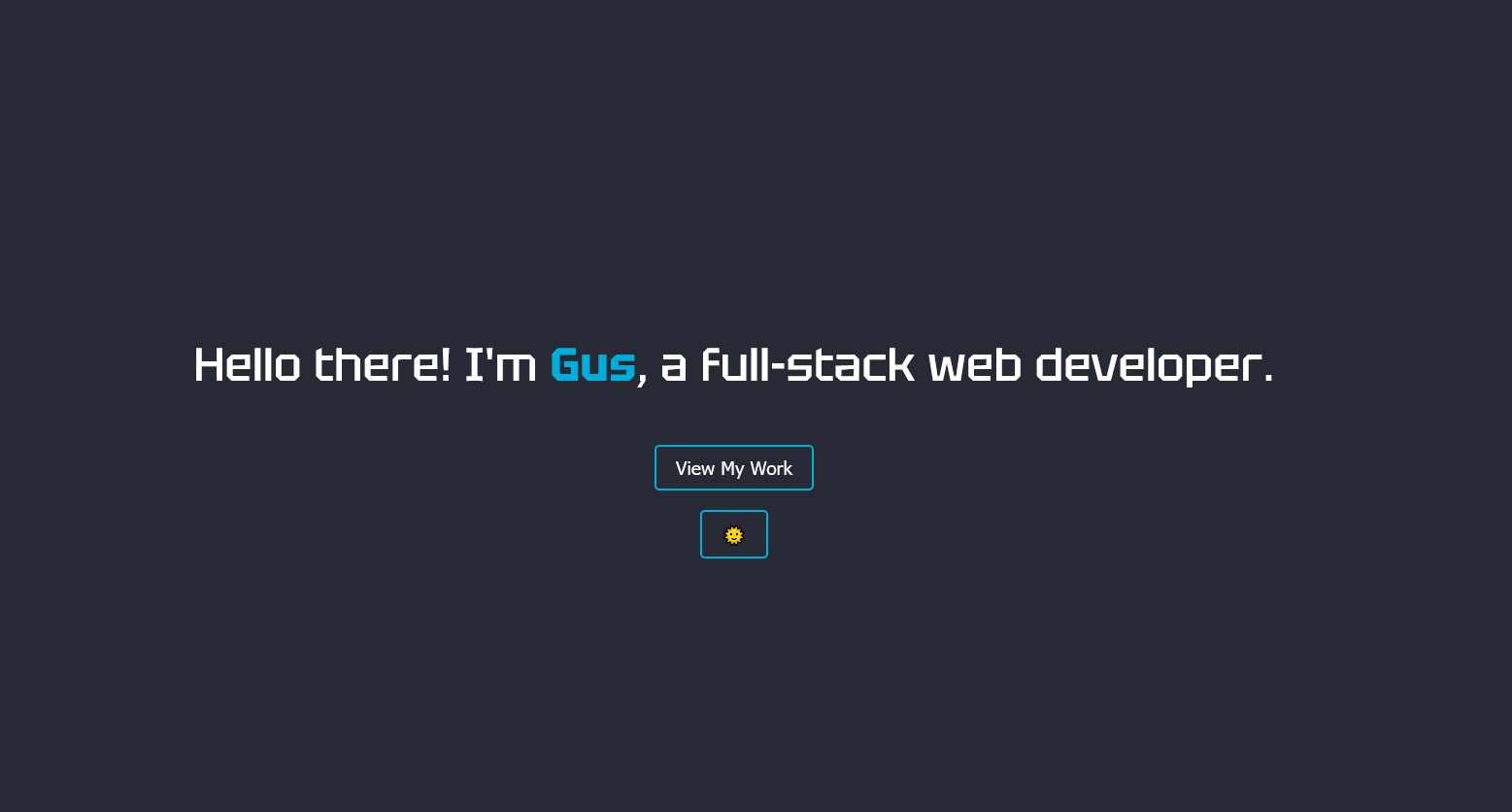 Screenshot of this personal portfolio website